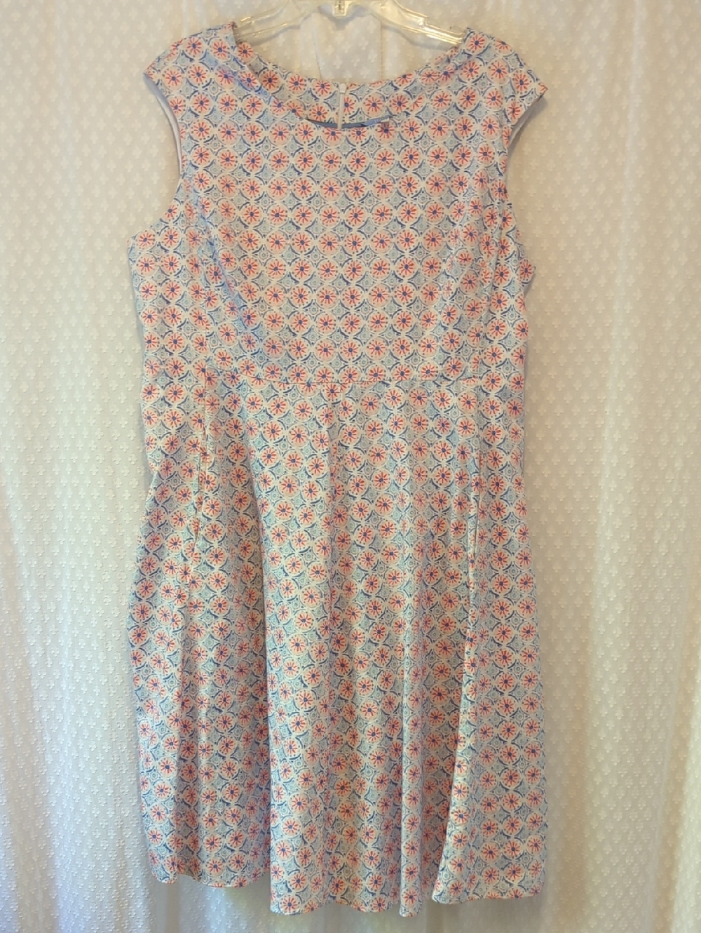 Joules Amelie Fit & Flare Sleeveless Cotton Sundress With Pockets Women's 14